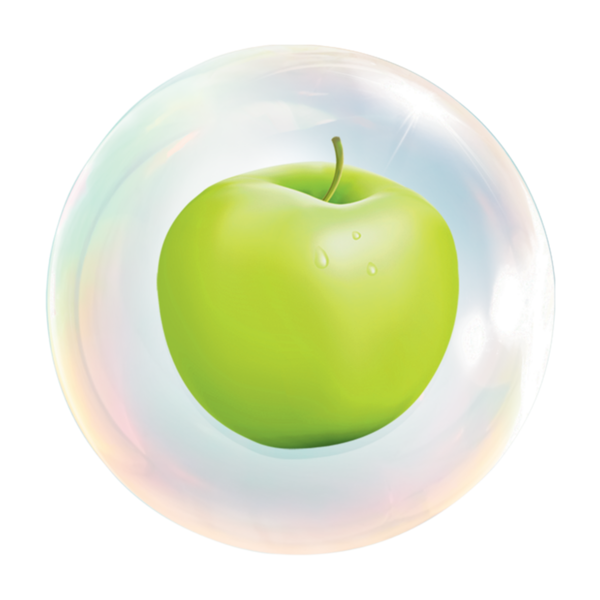 image: green apple in a bubble